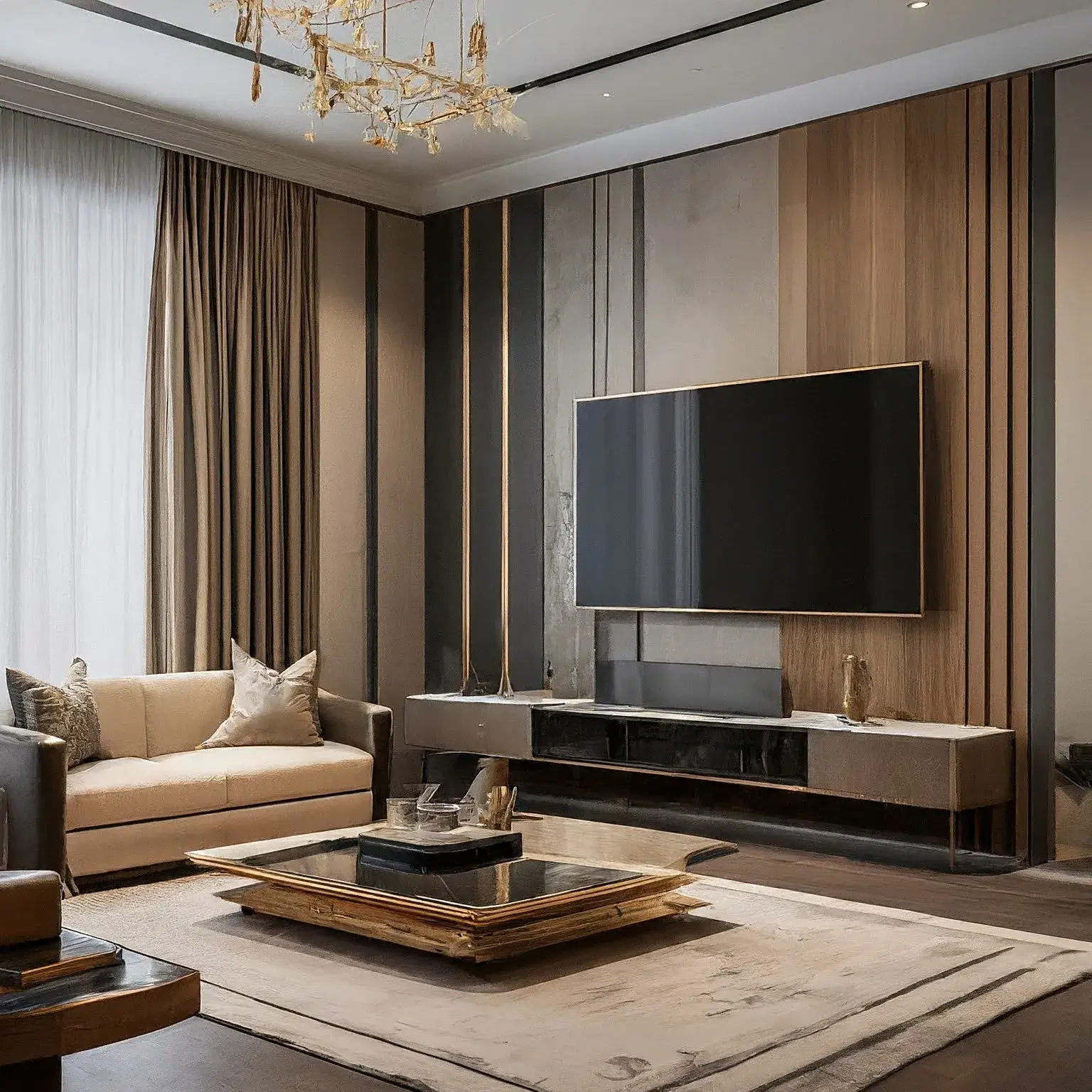 Modern TV set decor 3